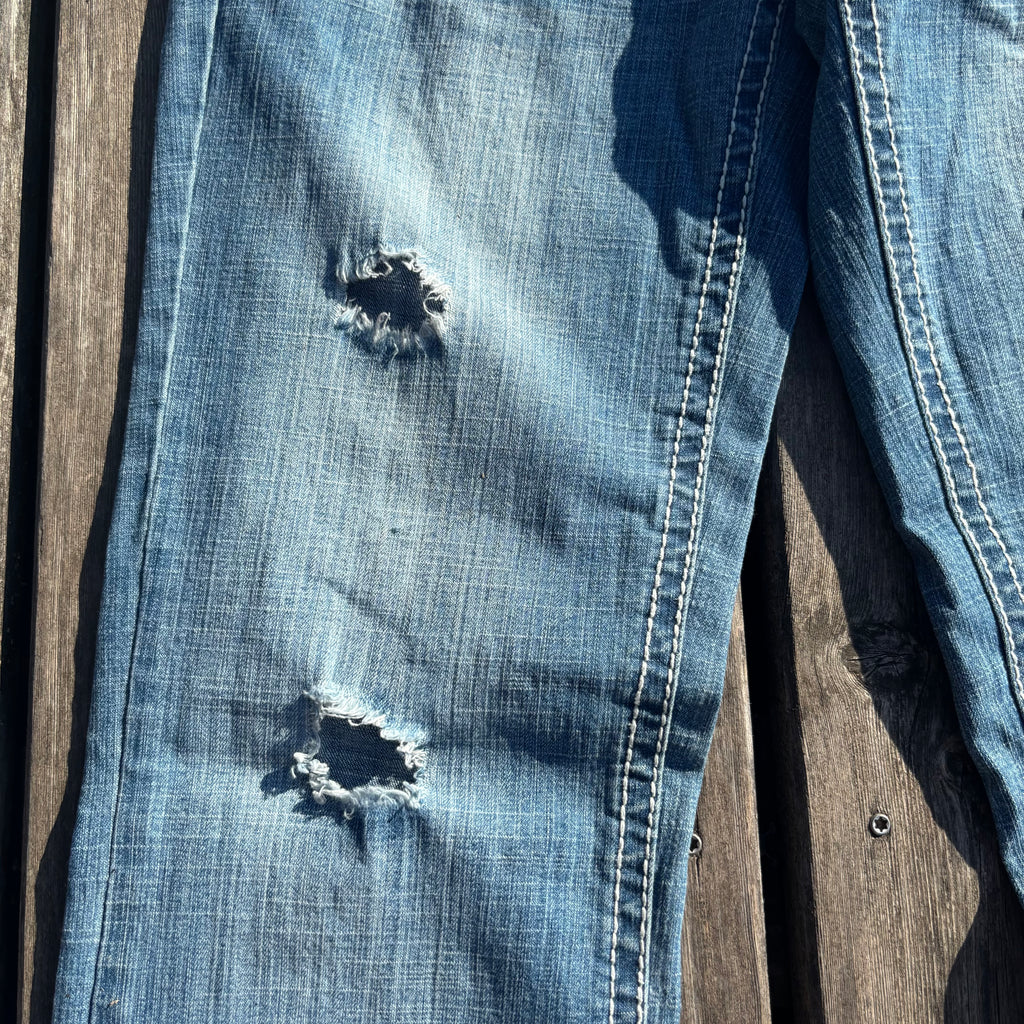 Süße Y2K Lowwaist Bootcut Jeans mit tollen Backprint XS-S /women 00s 90s vintage baddie S73