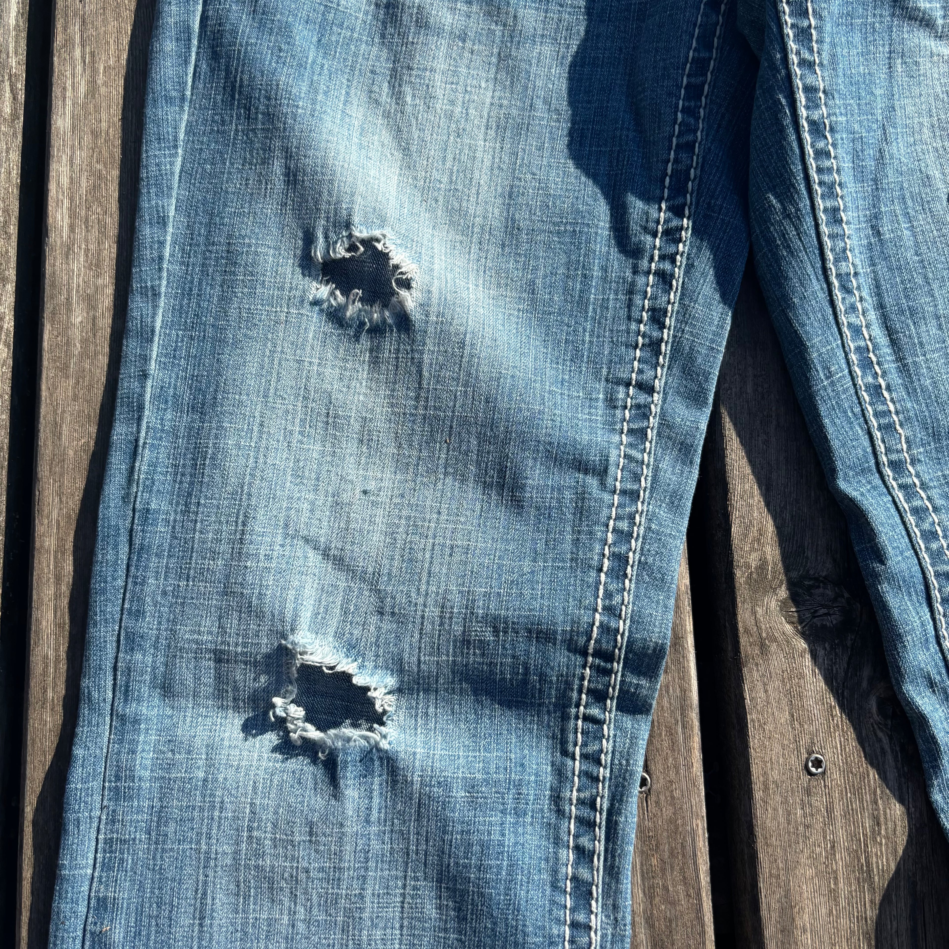 Süße Y2K Lowwaist Bootcut Jeans mit tollen Backprint XS-S /women 00s 90s vintage baddie S73
