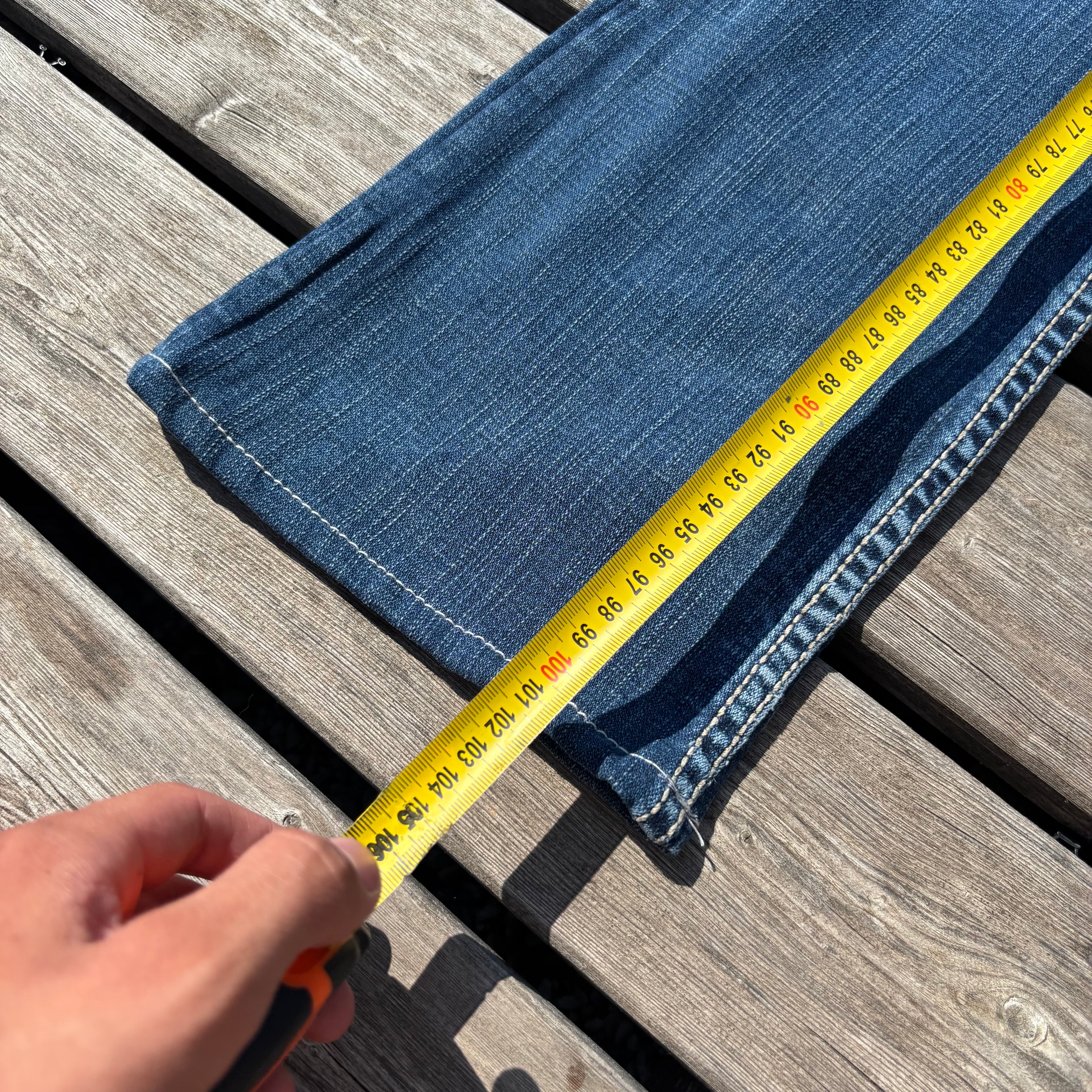 Süße Y2K Lowwaist Bootcut Jeans mit tollen Backprint /women 00s 90s vintage baddie (S) S111
