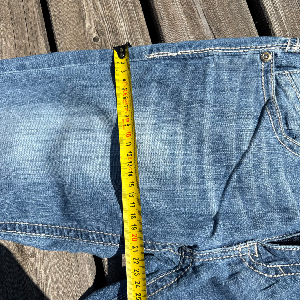Süße Y2K Lowwaist Bootcut Jeans mit tollen Backprint /women 00s 90s vintage baddie S94 XS-S