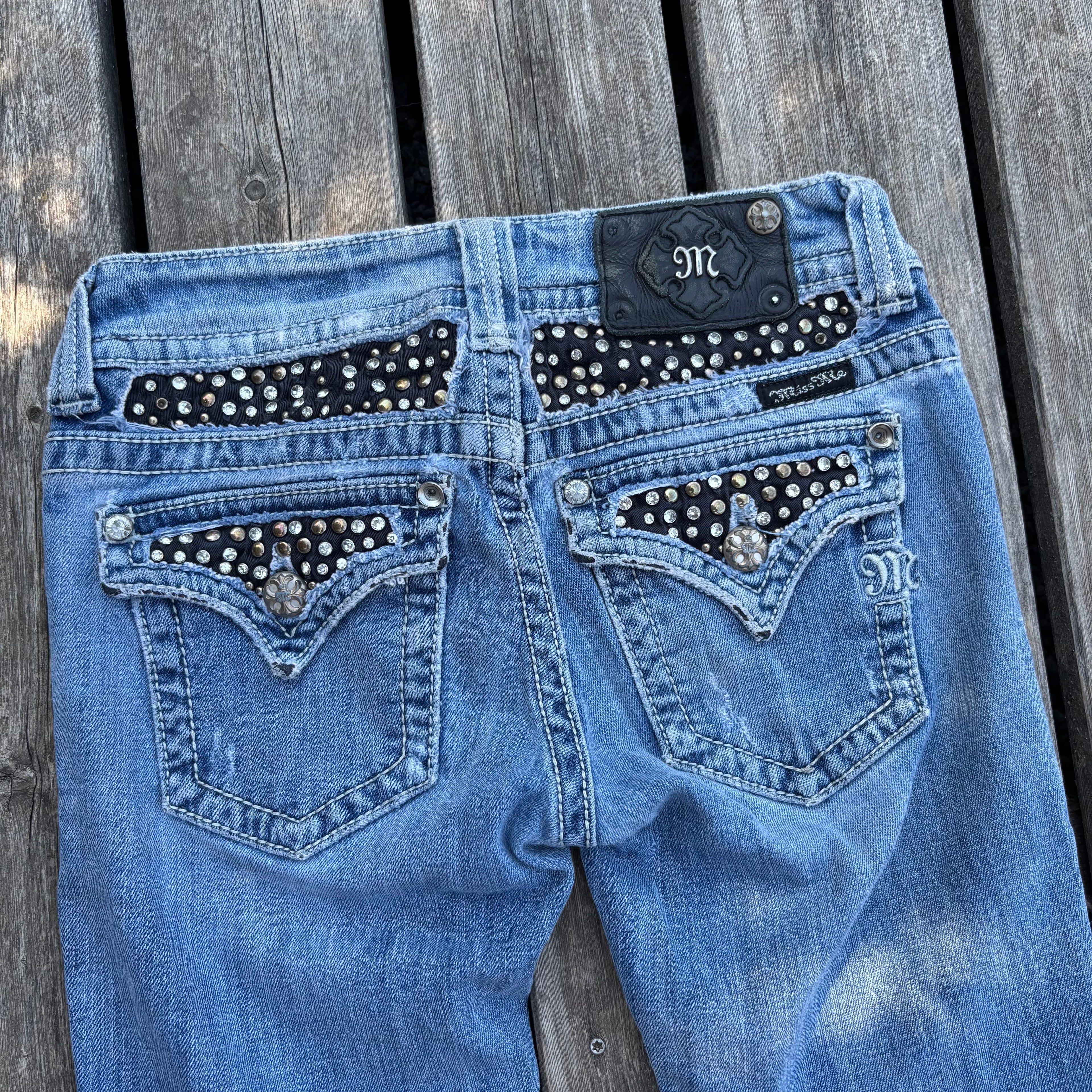 Süße Miss Me Jeans für Frauen / Lowwaist Bootcut streetwear women 00s 90s vintage baddie S92 XXS-XS