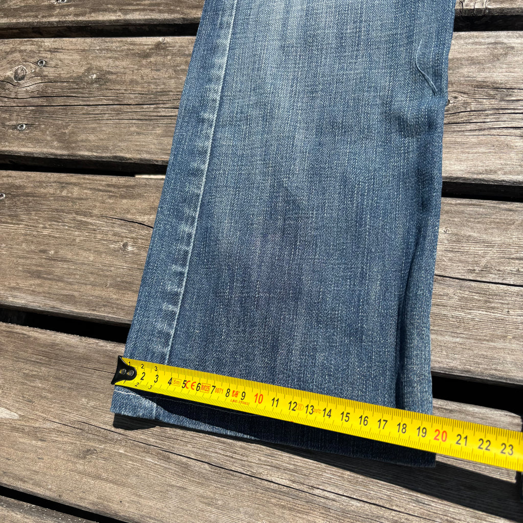 Süße Y2K Lowwaist Bootcut Jeans mit tollen Backprint /women 00s 90s vintage baddie (S97) S-M