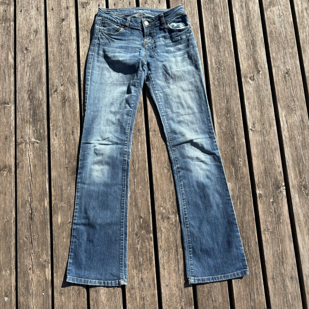 Süße Y2K Lowwaist Bootcut Jeans mit tollen Backprint /women 00s 90s vintage baddie (XXS-XS) S62
