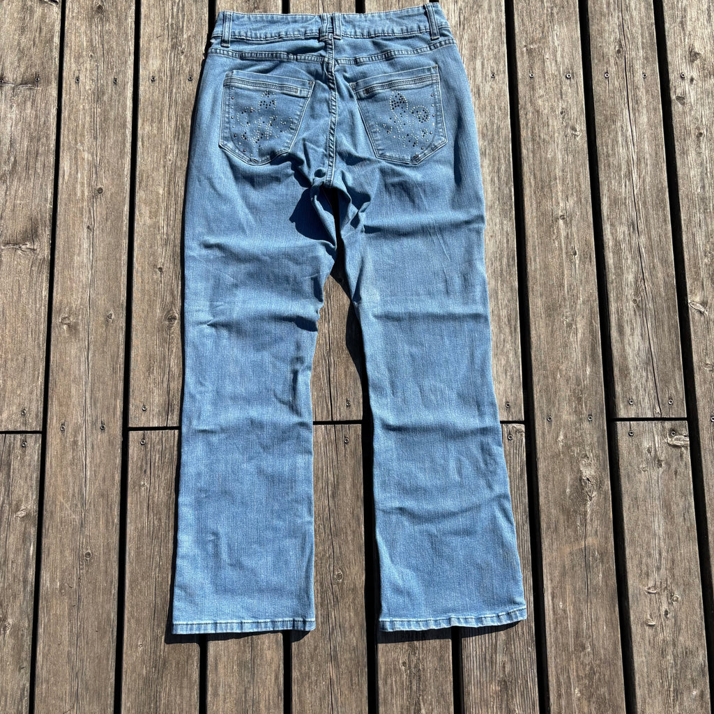 Süße Y2K Lowwaist Bootcut Jeans mit backprint /women 00s 90s vintage baddie (S) S43