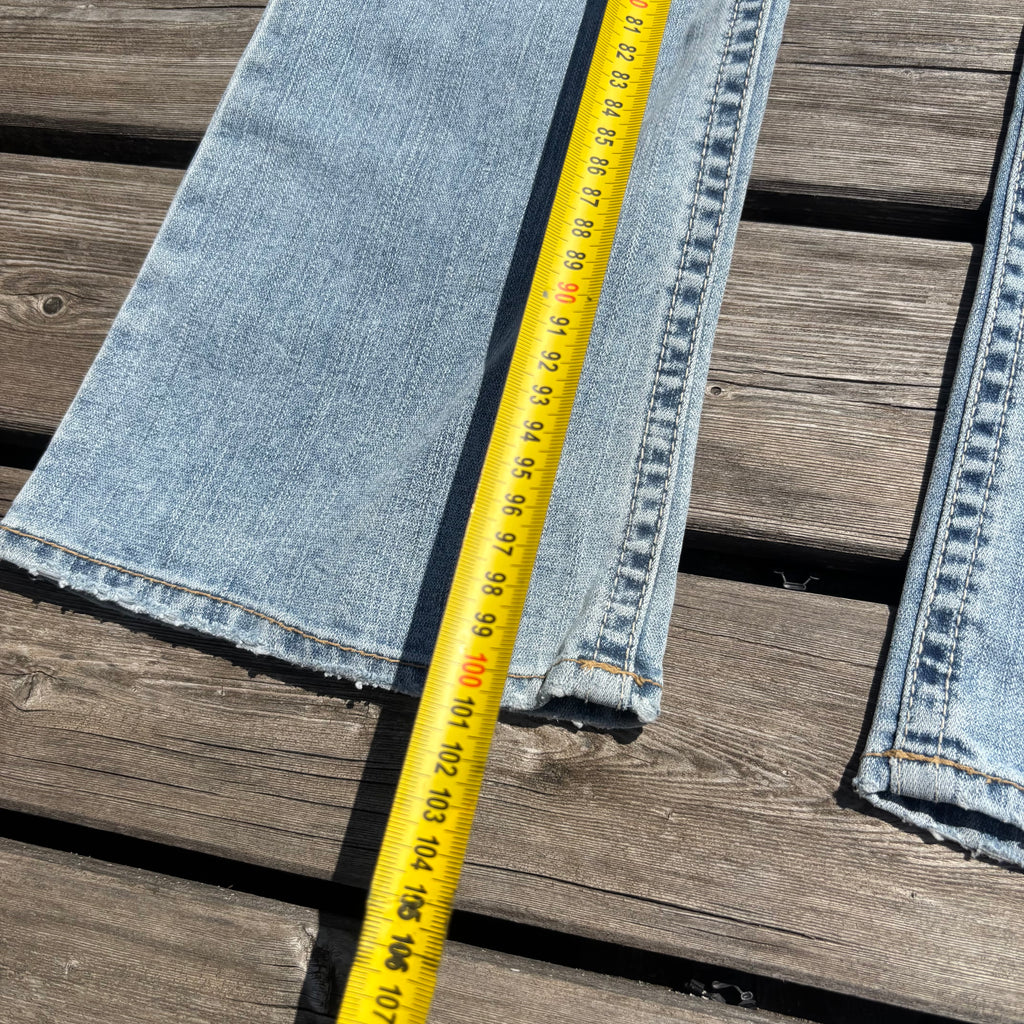 Süße Y2K Lowwaist Bootcut Jeans mit tollen Backprint /women 00s 90s vintage baddie 105 (S)