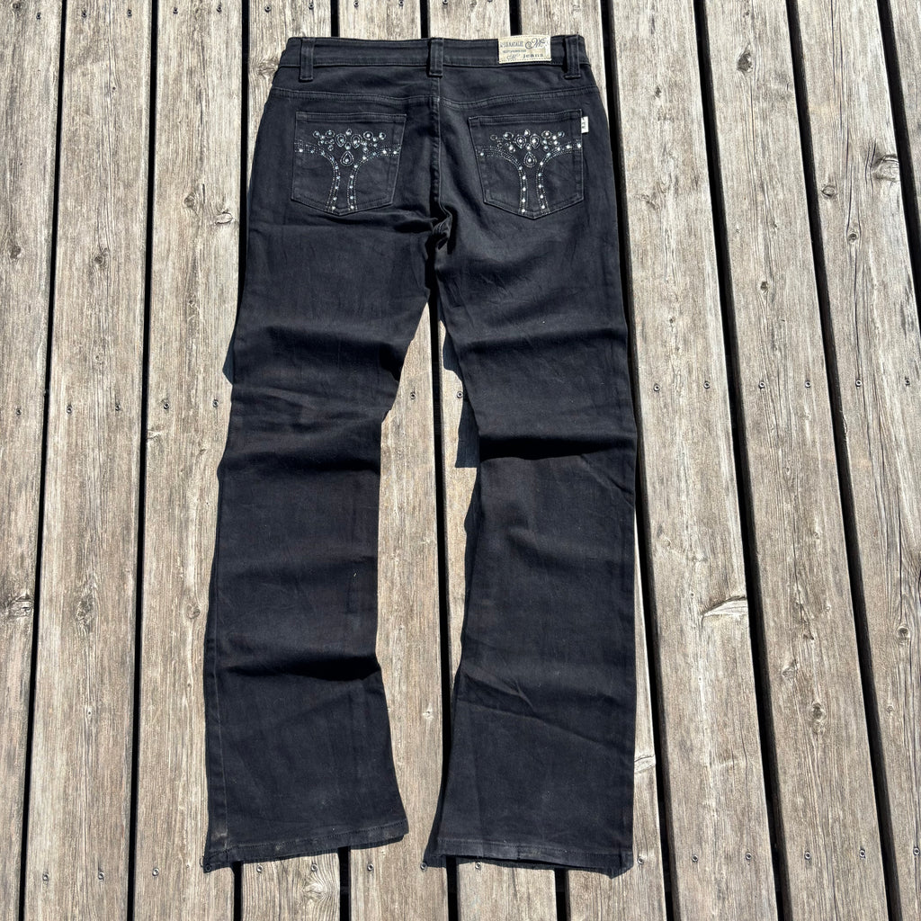 Süße Y2K Jeans mit backprint /schwarze women 00s 90s vintage baddie(M) S40