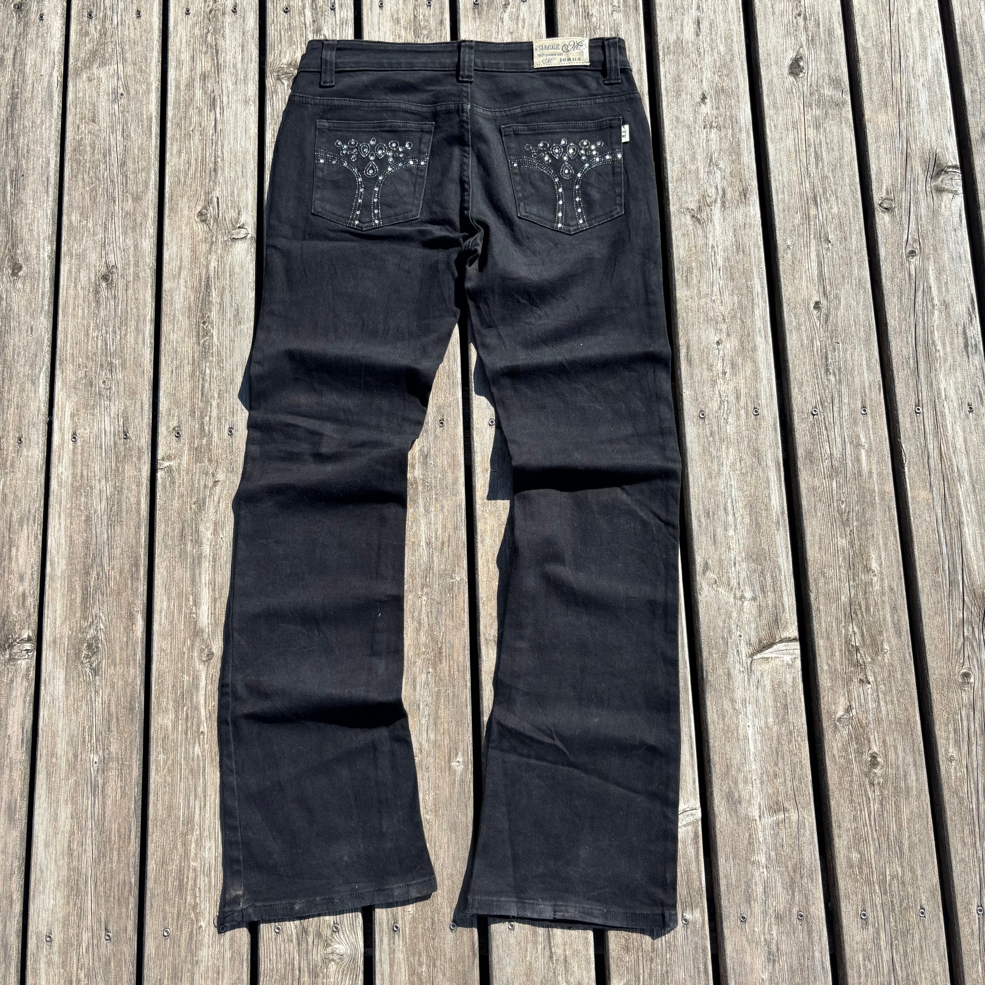 Süße Y2K Jeans mit backprint /schwarze women 00s 90s vintage baddie(M) S40