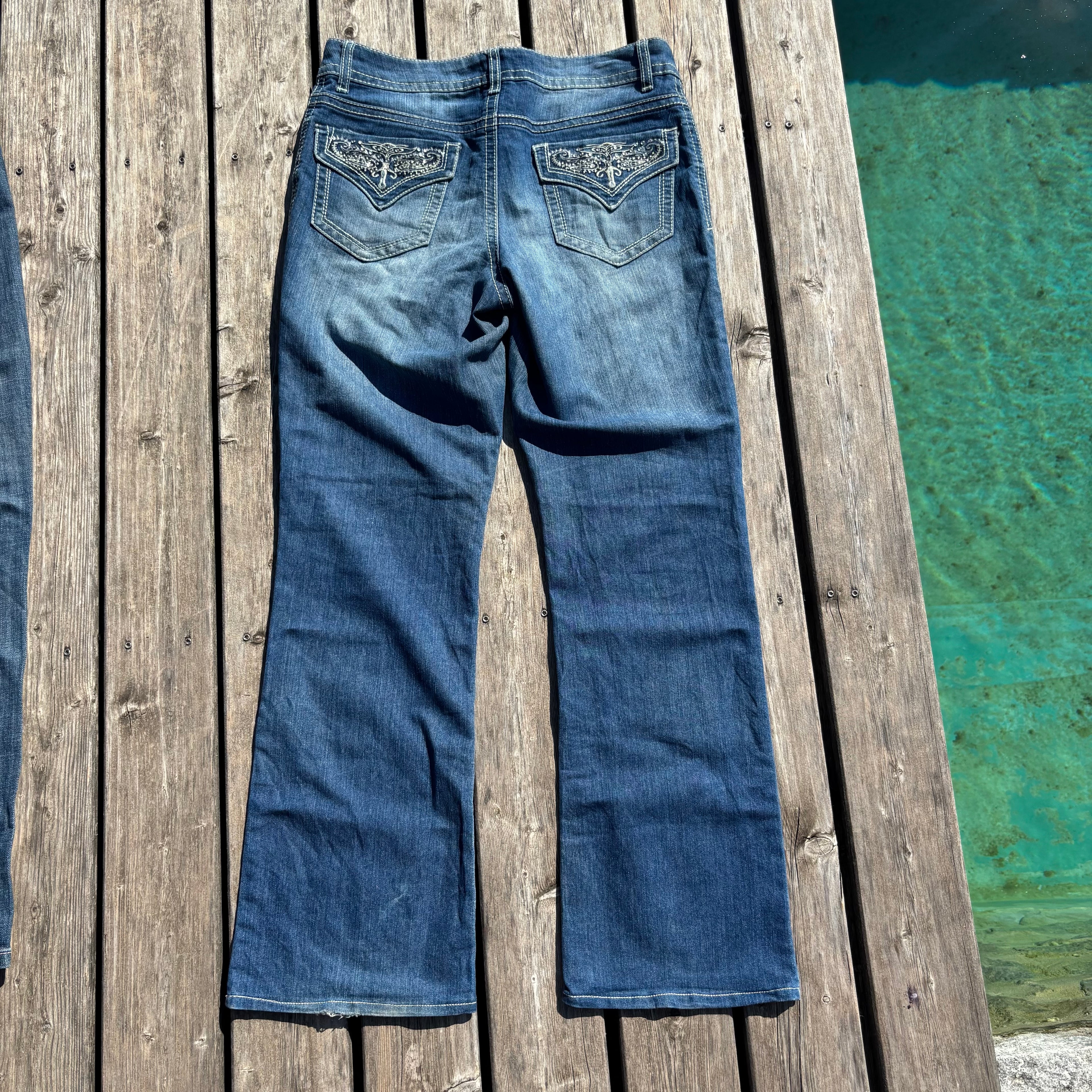 Süße Y2K Jeans mit tollen Backprint mit tollen Backprint /streetwear 00s 90s baddie /L (S36)