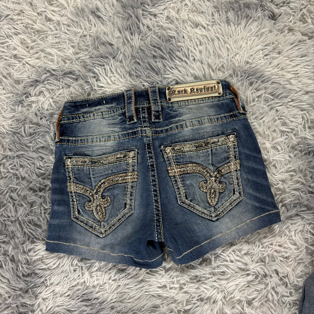AA/ Rock Revival Shorts/Hotpants /women 00s 90s vintage baddie (XXS) (S32)