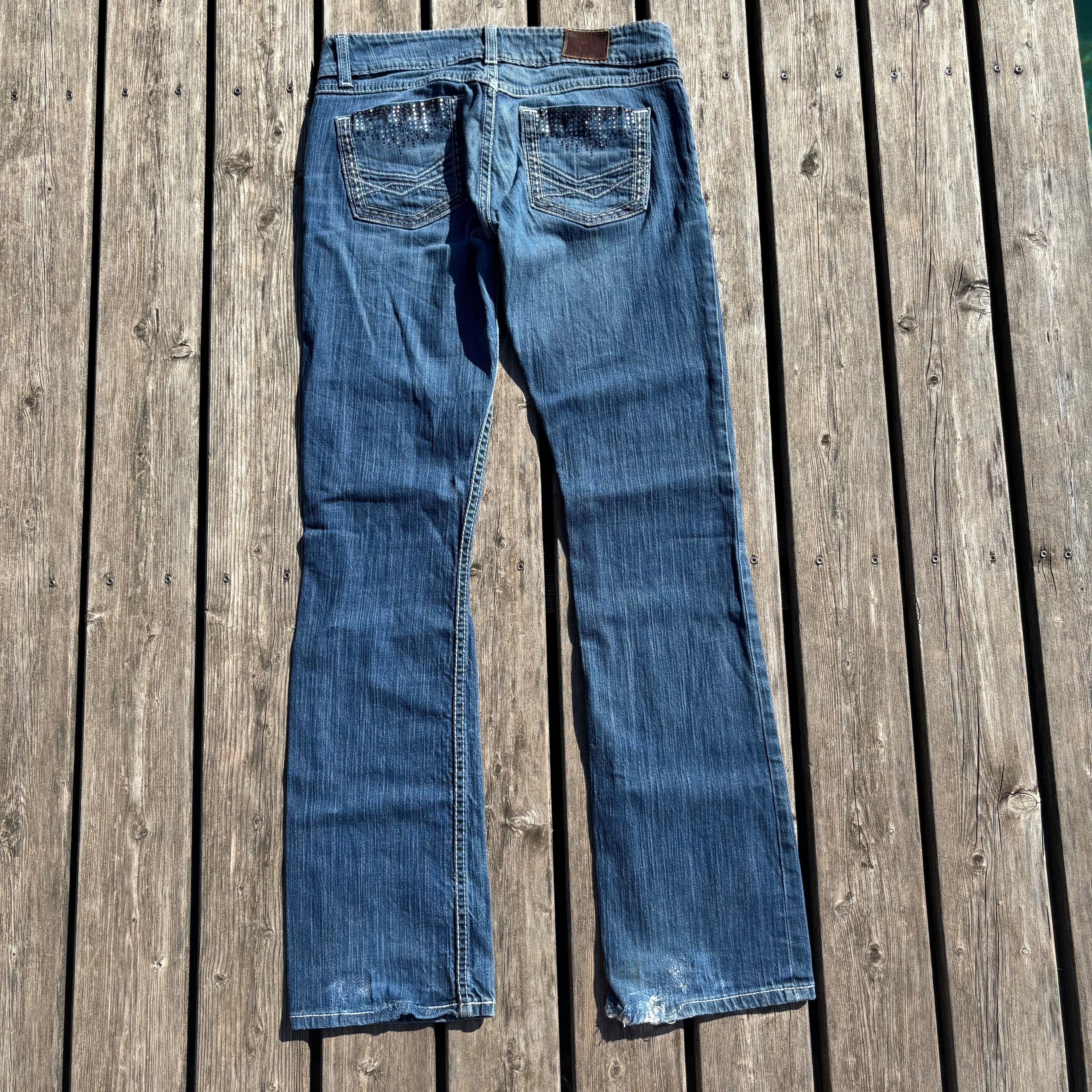 Süße Y2K Lowwaist Bootcut Jeans mit tollen Backprint /women 00s 90s vintage baddie S-M/ S63