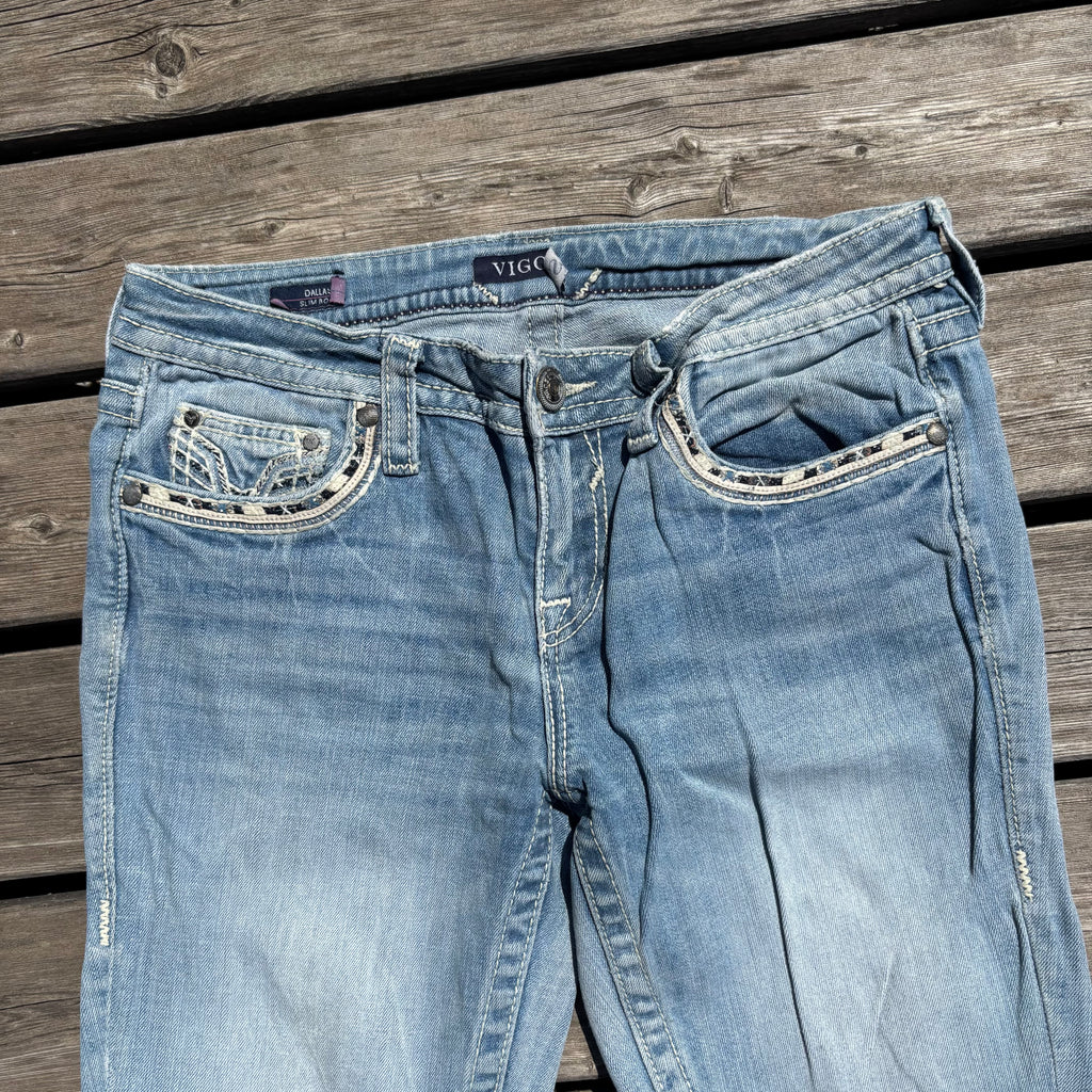Süße Y2K Lowwaist Bootcut Jeans mit tollen Backprint /women 00s 90s vintage baddie (M) S103