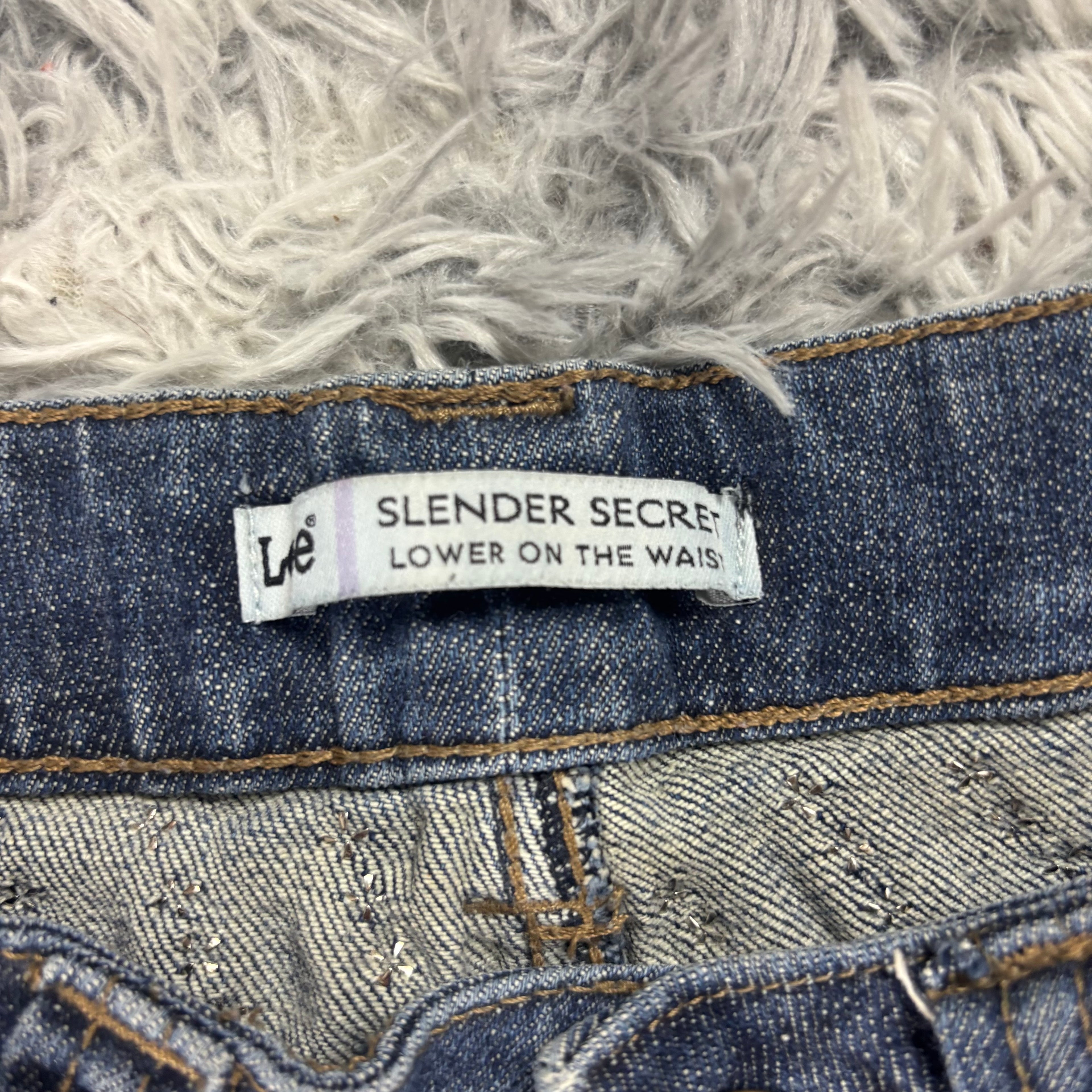 Süße Y2K Bootcut-Straight Jeans mit tollen Backprint /women lowwaist 00s 90s S11 XS