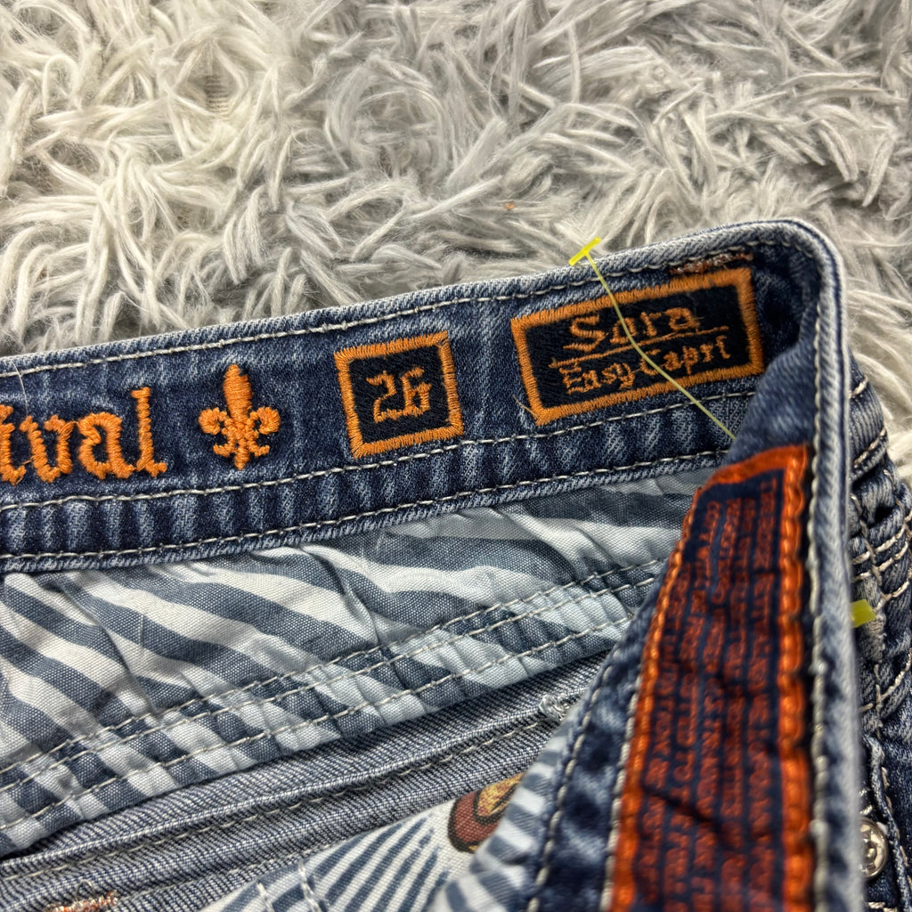 Rock Revival Shorts / Hotpants für Frauen mit Backprint 00s 90s vintage baddie (S-M) S29