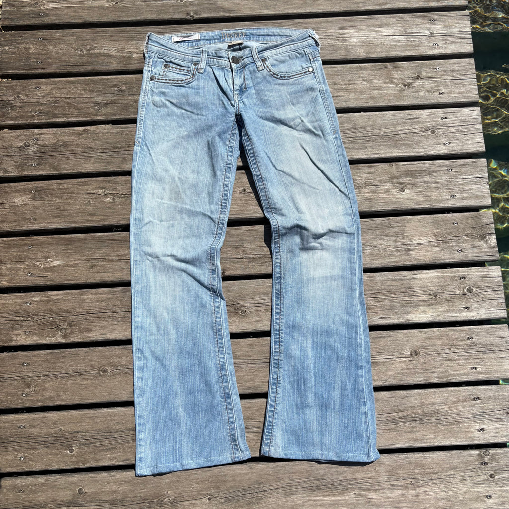 Süße Y2K Lowwaist Bootcut Jeans mit tollen Backprint /women 00s 90s vintage baddie (S100) M