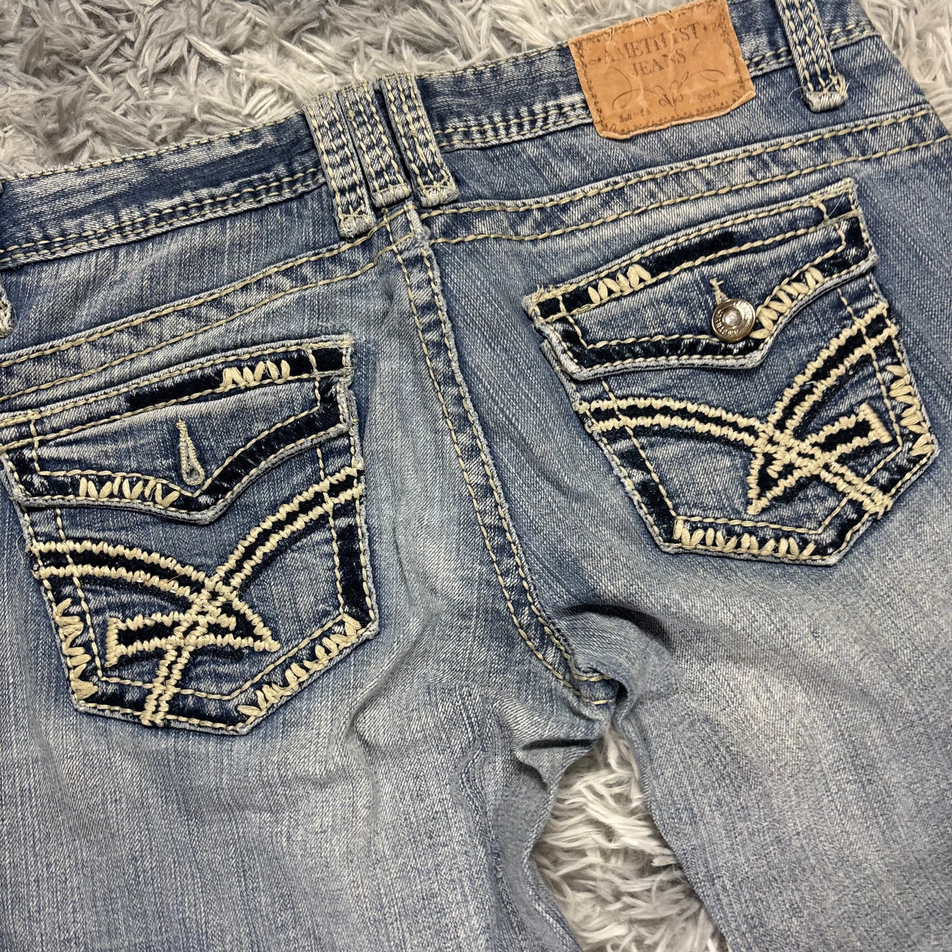 Y2K Lowwaist Bootcut Jeans mit Backprint /women 00s 90s vintage baddie (S) S27
