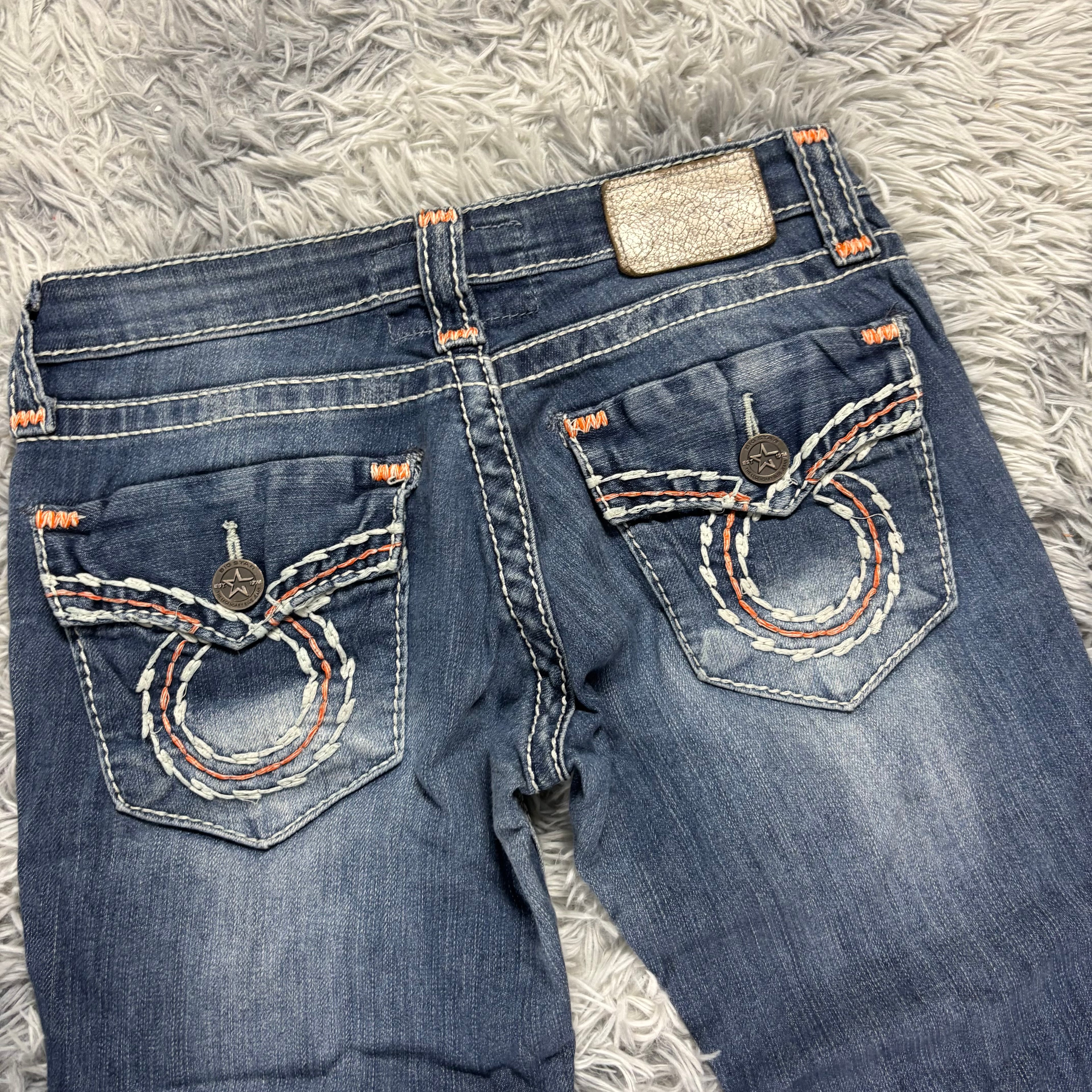 Süße Y2K Bootcut Lowwaist Jeans mit Backprint /women 90s 00s style vintage M S11
