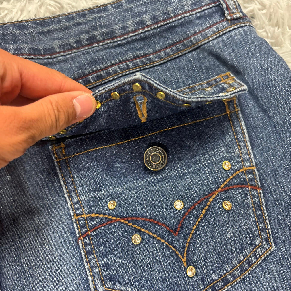 Y2K Lowwaist Bootcut Jeans mit Backprint /women 90s 00s vintage baddie (XL) S24