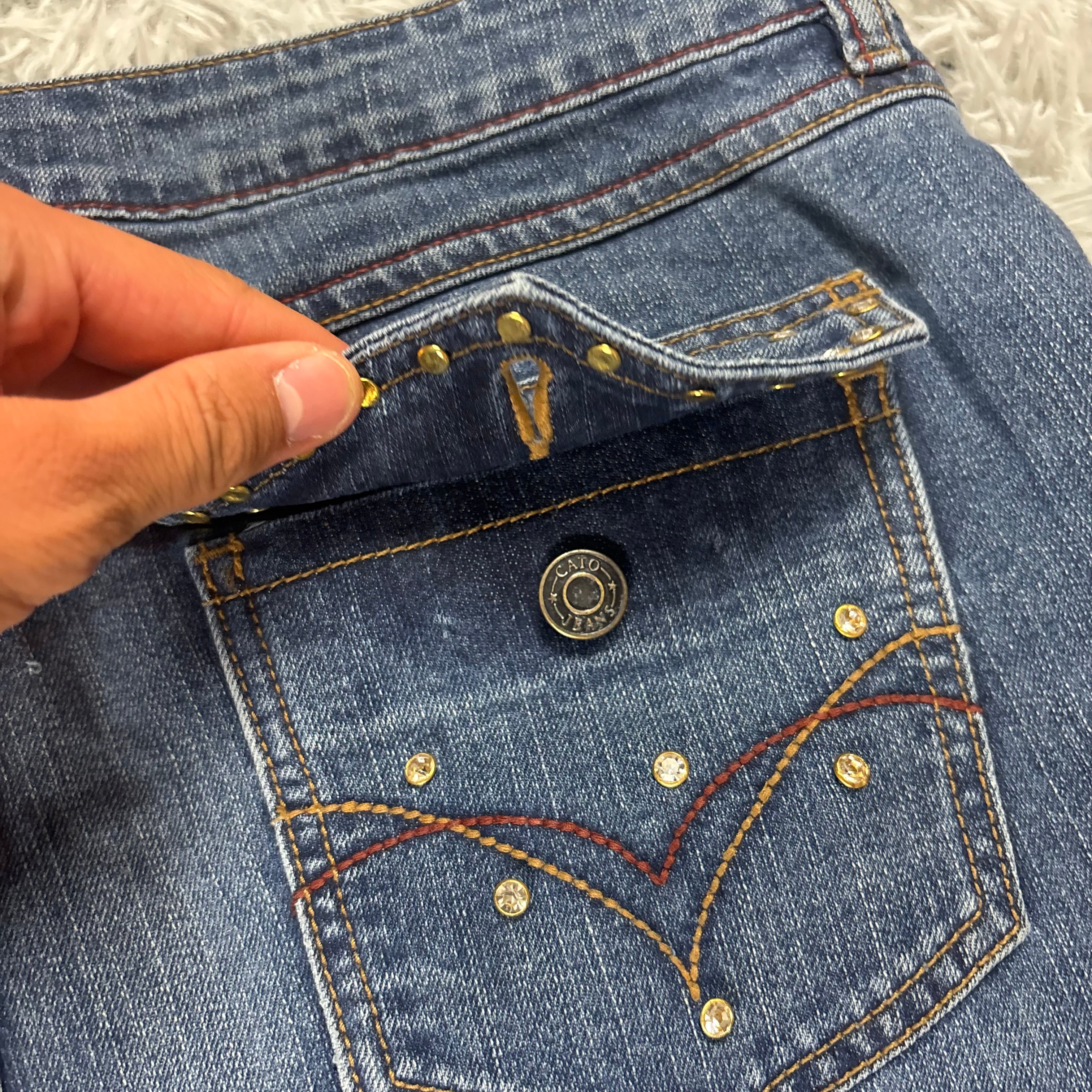 Y2K Lowwaist Bootcut Jeans mit Backprint /women 90s 00s vintage baddie (XL) S24