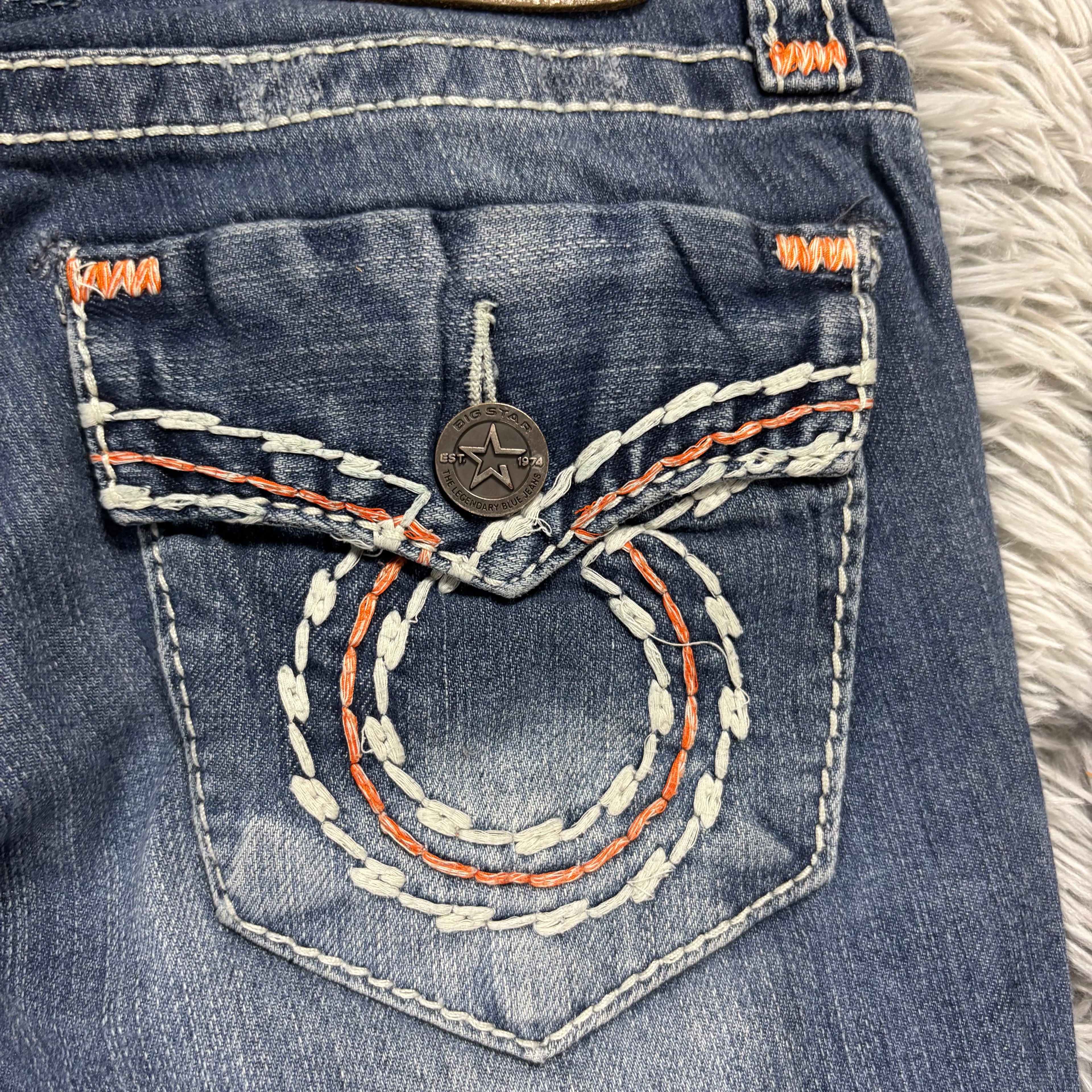 Süße Y2K Bootcut Lowwaist Jeans mit Backprint /women 90s 00s style vintage M S11