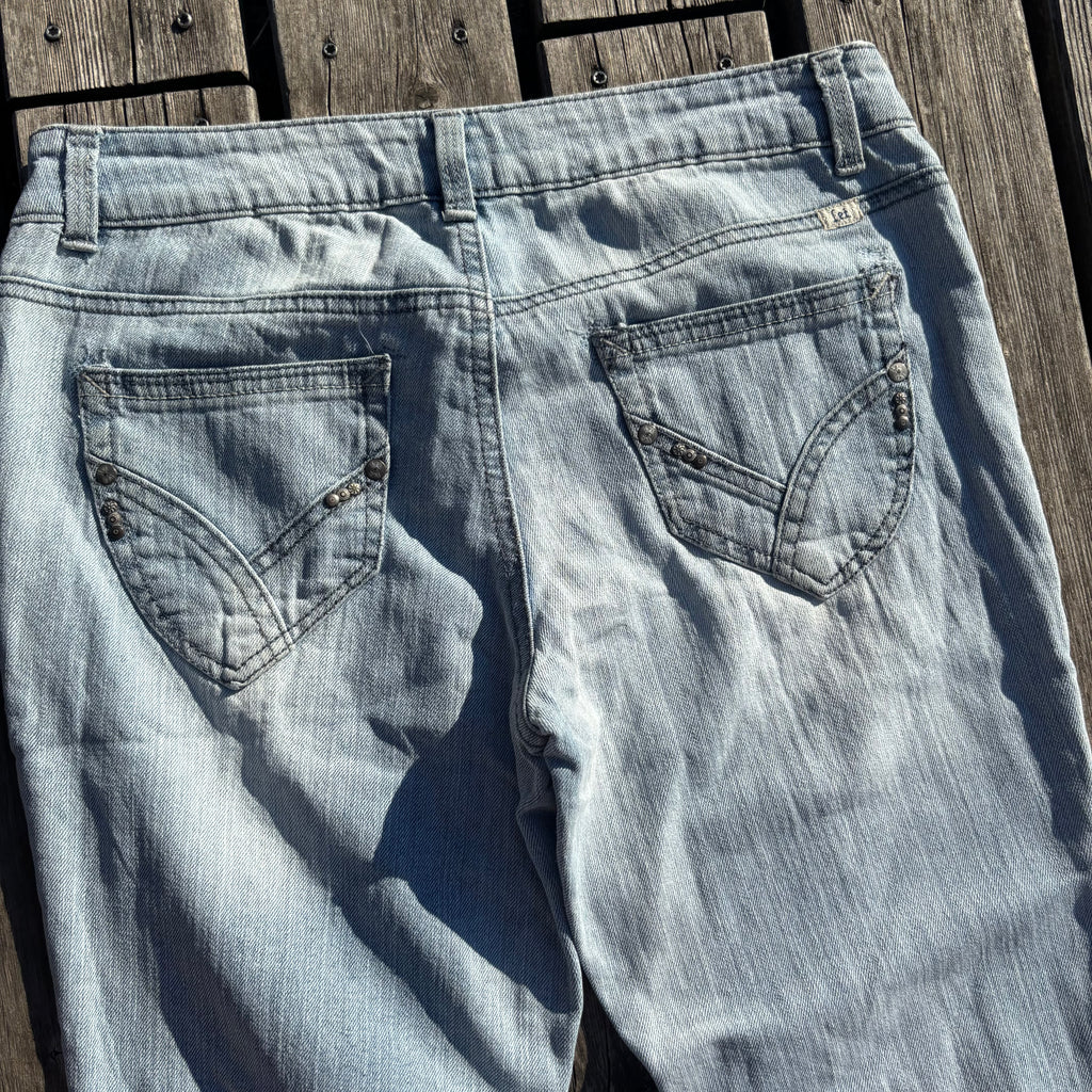 Süße Y2K Lowwaist Bootcut Jeans mit tollen Backprint /women 00s 90s vintage baddie(M) S76
