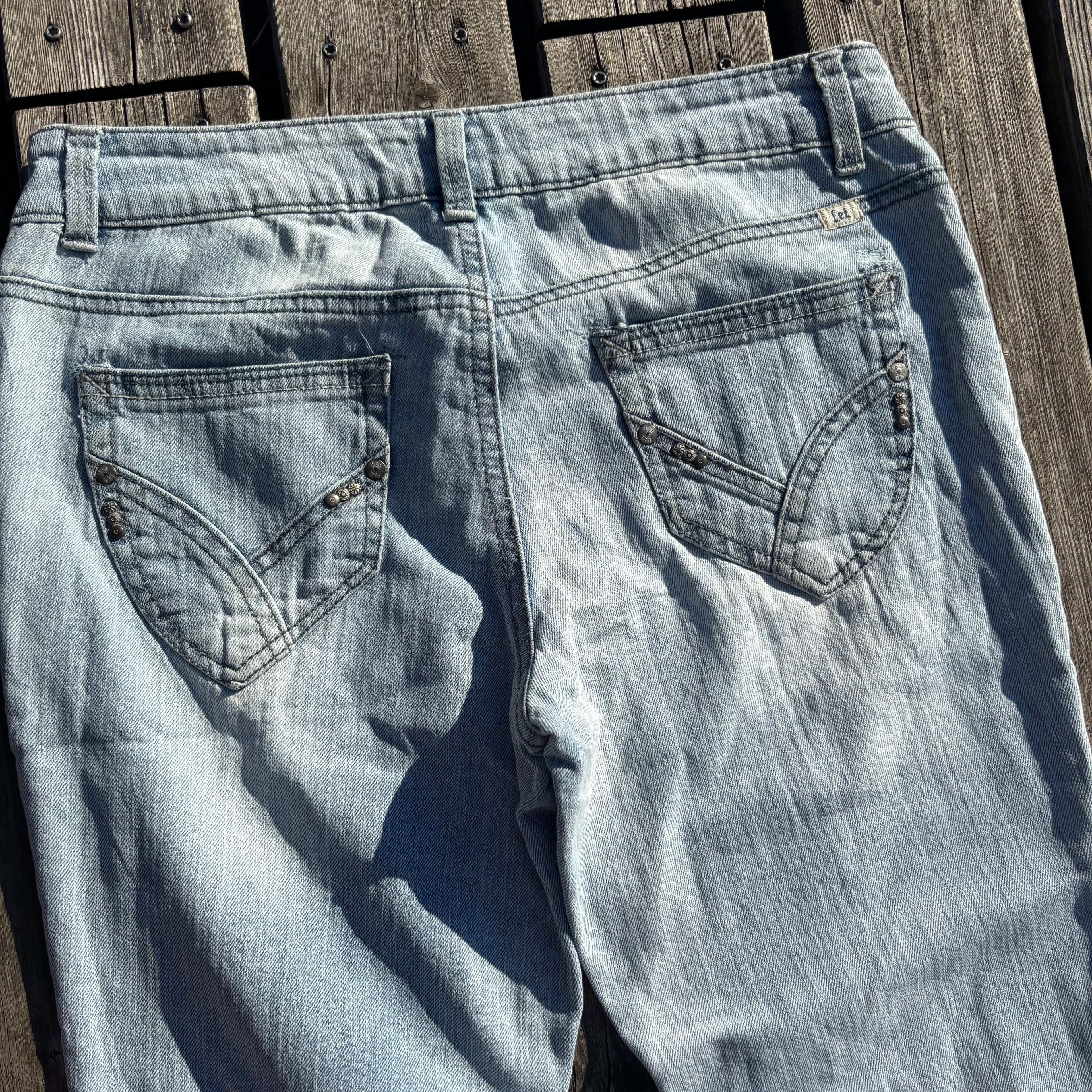 Süße Y2K Lowwaist Bootcut Jeans mit tollen Backprint /women 00s 90s vintage baddie(M) S76