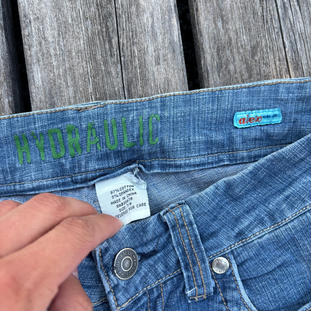 Süße Y2K Lowwaist Bootcut Jeans mit tollen Backprint /women 00s 90s vintage baddie S93 XS