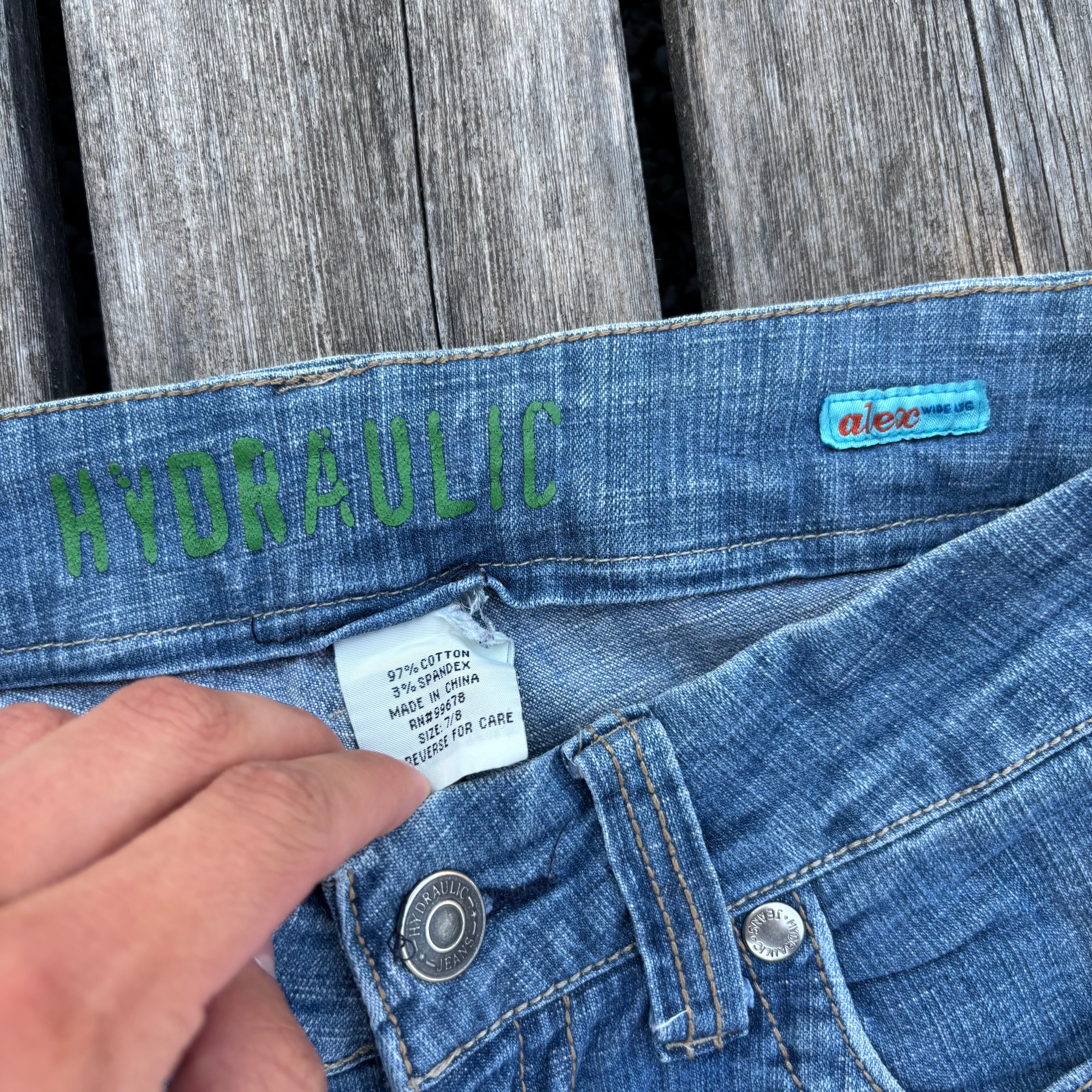 Süße Y2K Lowwaist Bootcut Jeans mit tollen Backprint /women 00s 90s vintage baddie S93 XS