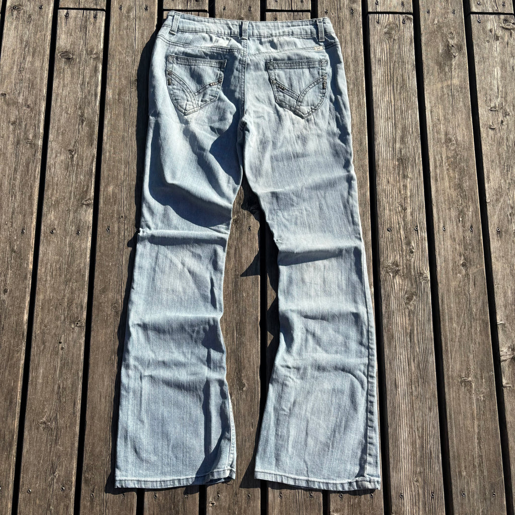 Süße Y2K Lowwaist Bootcut Jeans mit tollen Backprint /women 00s 90s vintage baddie(M) S76
