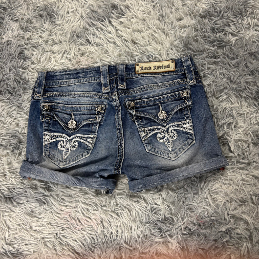 Rock Revival Shorts / Hotpants für Frauen mit Backprint 00s 90s vintage baddie (S-M) S29