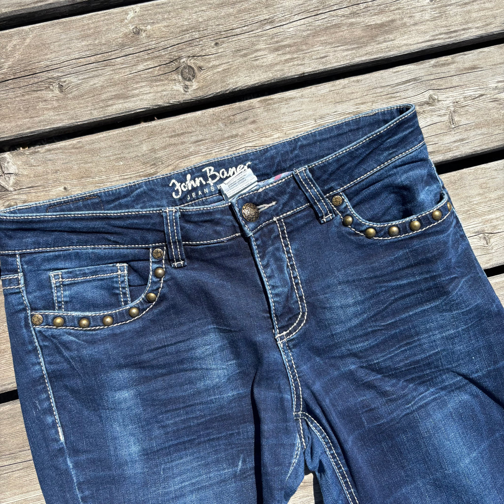 Süße Y2K Lowwaist Bootcut Jeans mit tollen Backprint /women 00s 90s vintage baddie (XL) S99