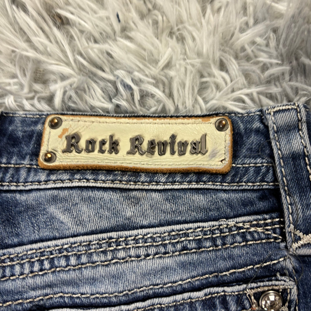 Rock Revival Shorts / Hotpants für Frauen mit Backprint 00s 90s vintage baddie (S-M) S29