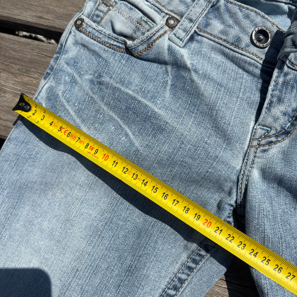 Süße Y2K Lowwaist Bootcut Jeans mit tollen Backprint /women 00s 90s vintage baddie 105 (S)