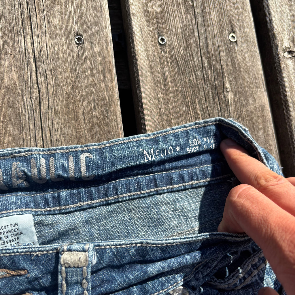 Süße Y2K Jeans Mit tollen Backprint für Frauen 00 90s vintage baddie (L) S39
