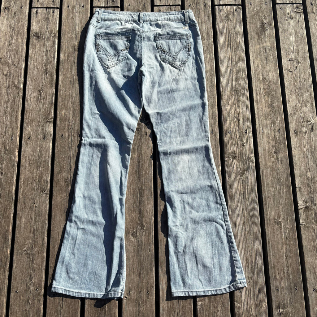 Süße Y2K Lowwaist Bootcut Jeans mit tollen Backprint /women 00s 90s vintage baddie(M) S76