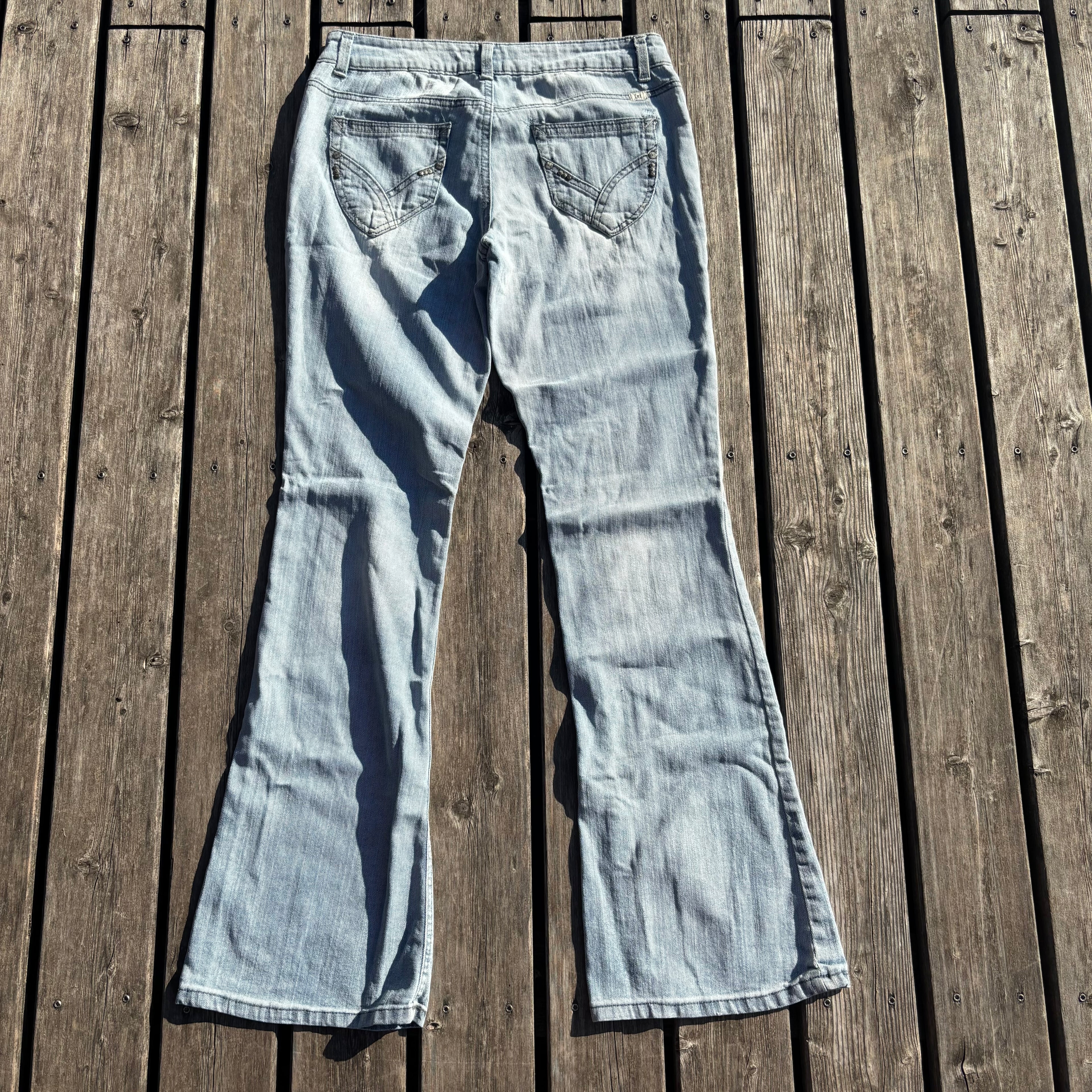 Süße Y2K Lowwaist Bootcut Jeans mit tollen Backprint /women 00s 90s vintage baddie(M) S76
