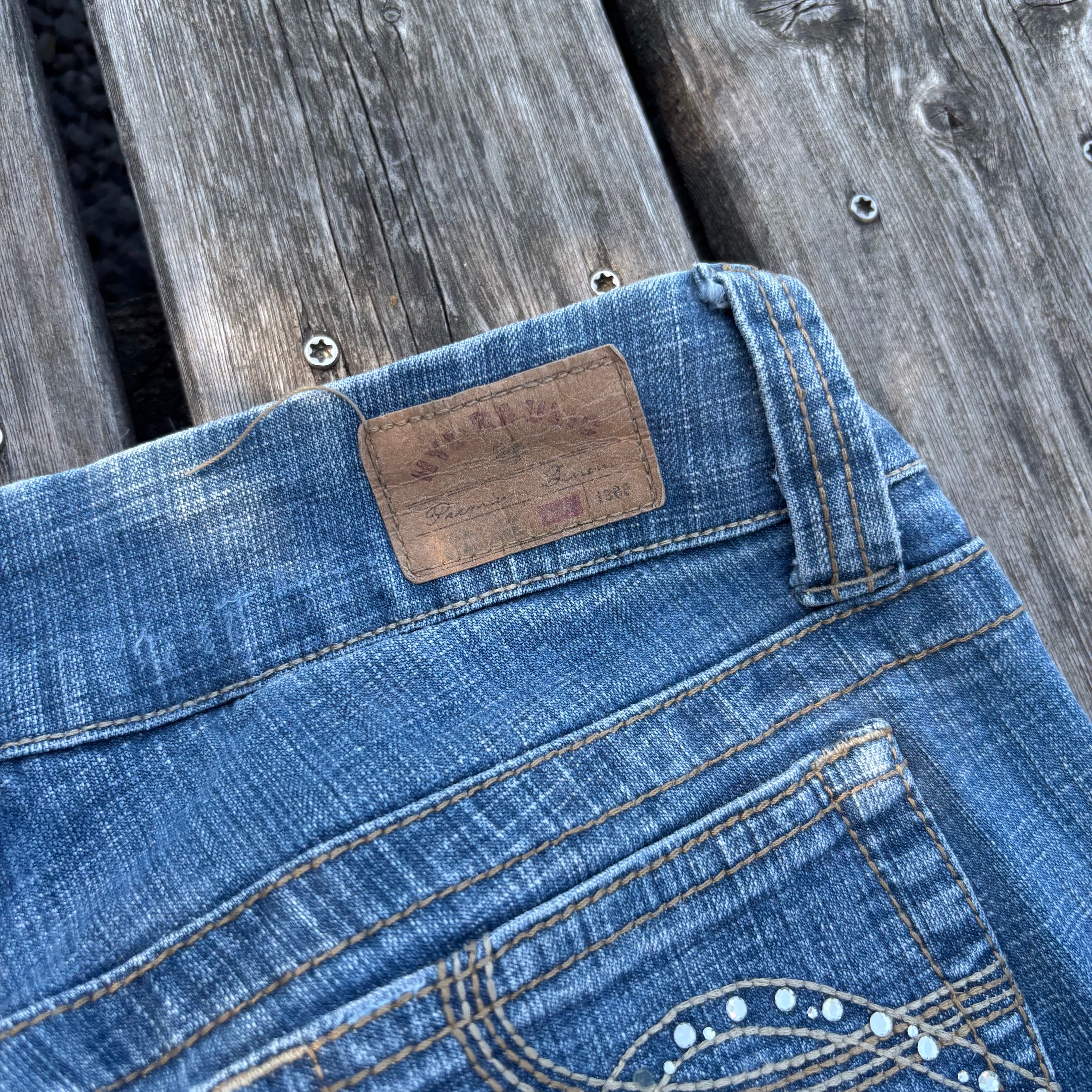 Süße Y2K Lowwaist Bootcut Jeans mit tollen Backprint /women 00s 90s vintage baddie S93 XS