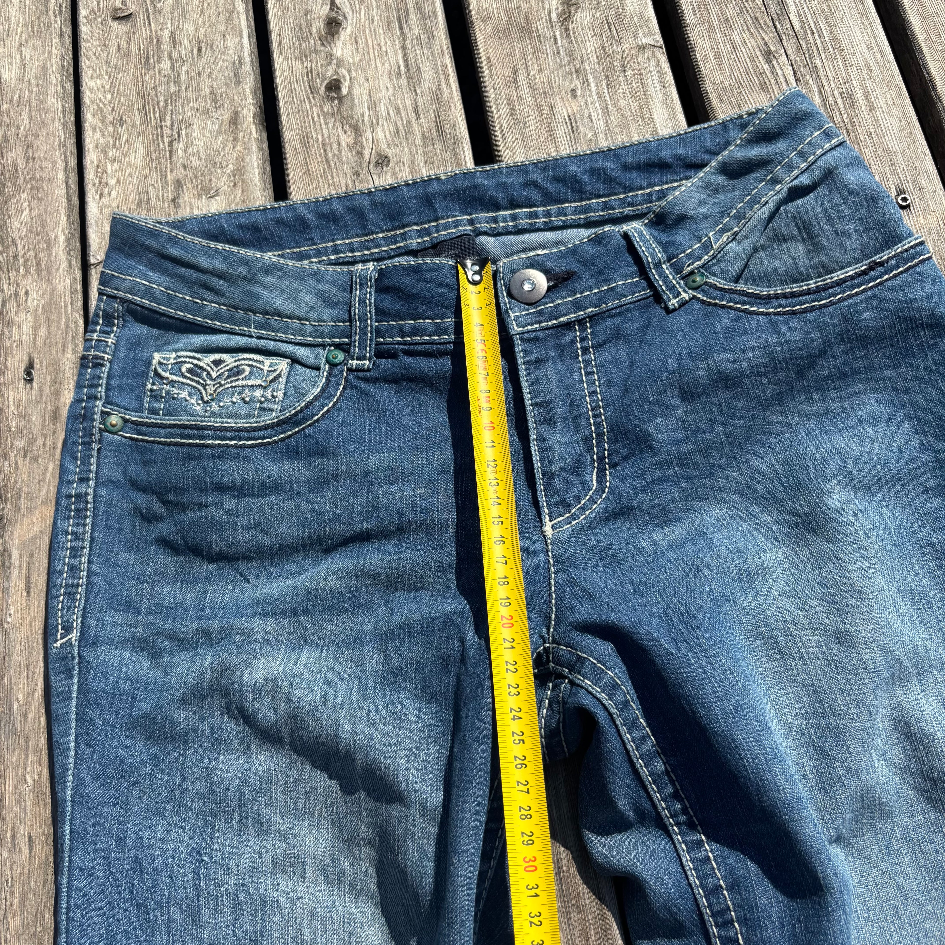 Süße Y2K Jeans mit tollen Backprint mit tollen Backprint /streetwear 00s 90s baddie /L (S36)