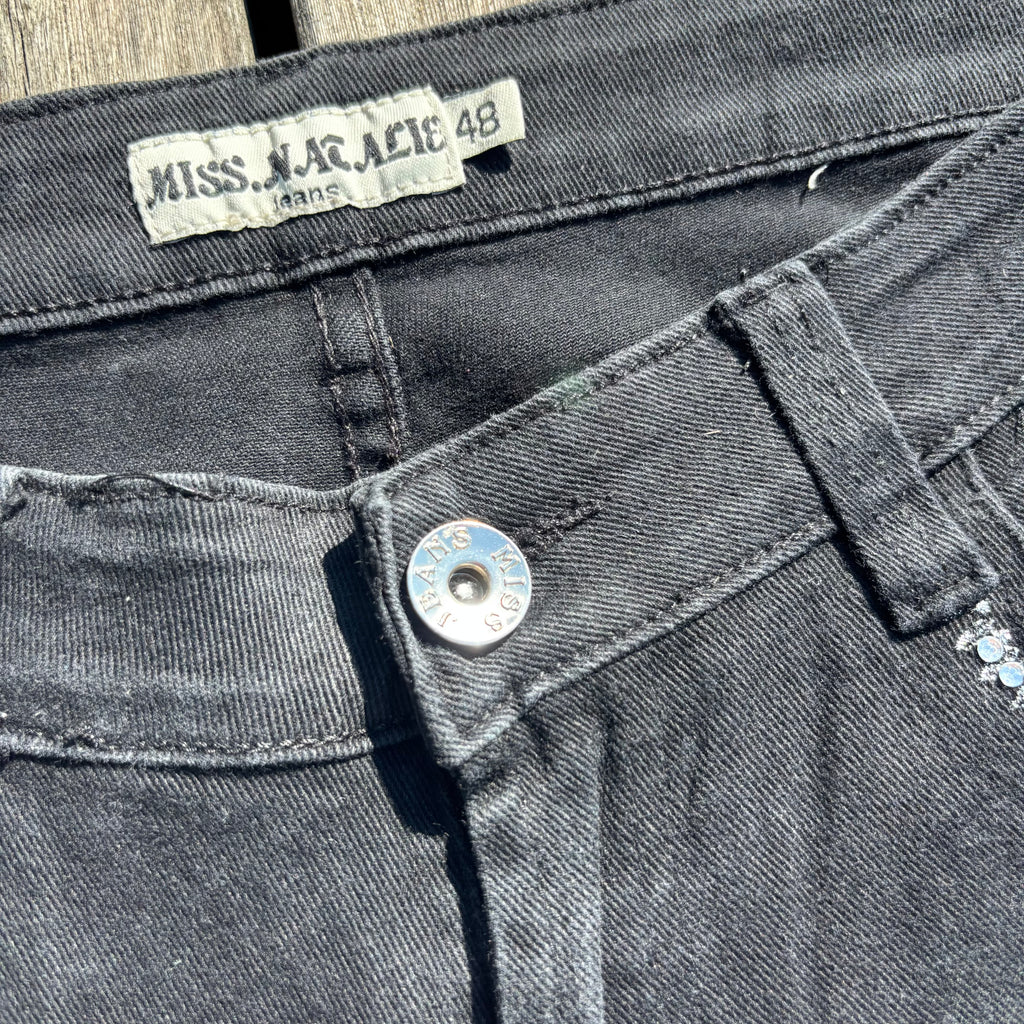 Süße Y2K Jeans mit backprint /schwarze women 00s 90s vintage baddie(M) S40