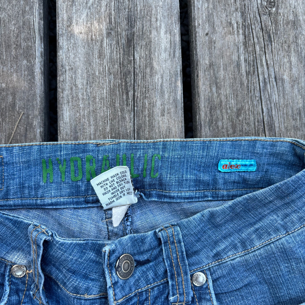 Süße Y2K Lowwaist Bootcut Jeans mit tollen Backprint /women 00s 90s vintage baddie S93 XS