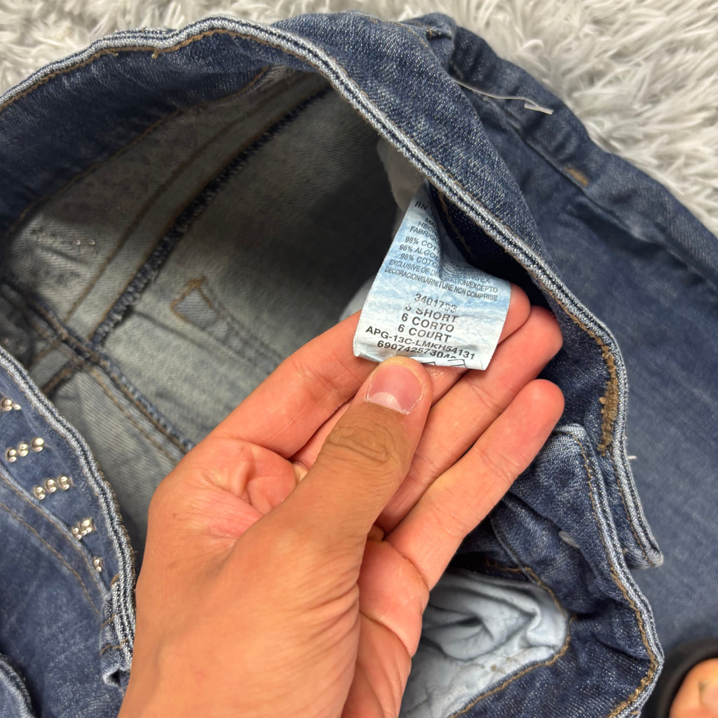 Süße Y2K Bootcut-Straight Jeans mit tollen Backprint /women lowwaist 00s 90s S11 XS