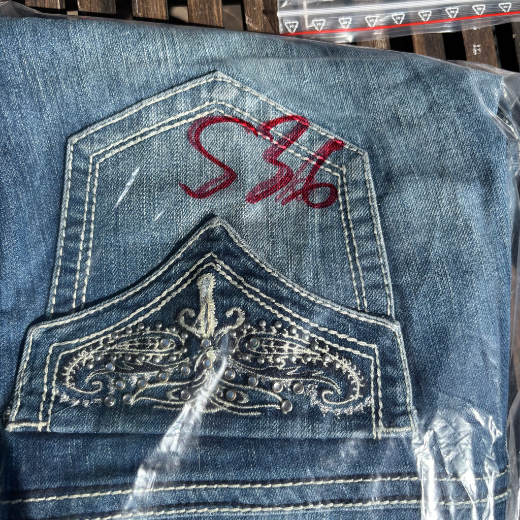 Süße Y2K Jeans mit tollen Backprint mit tollen Backprint /streetwear 00s 90s baddie /L (S36)