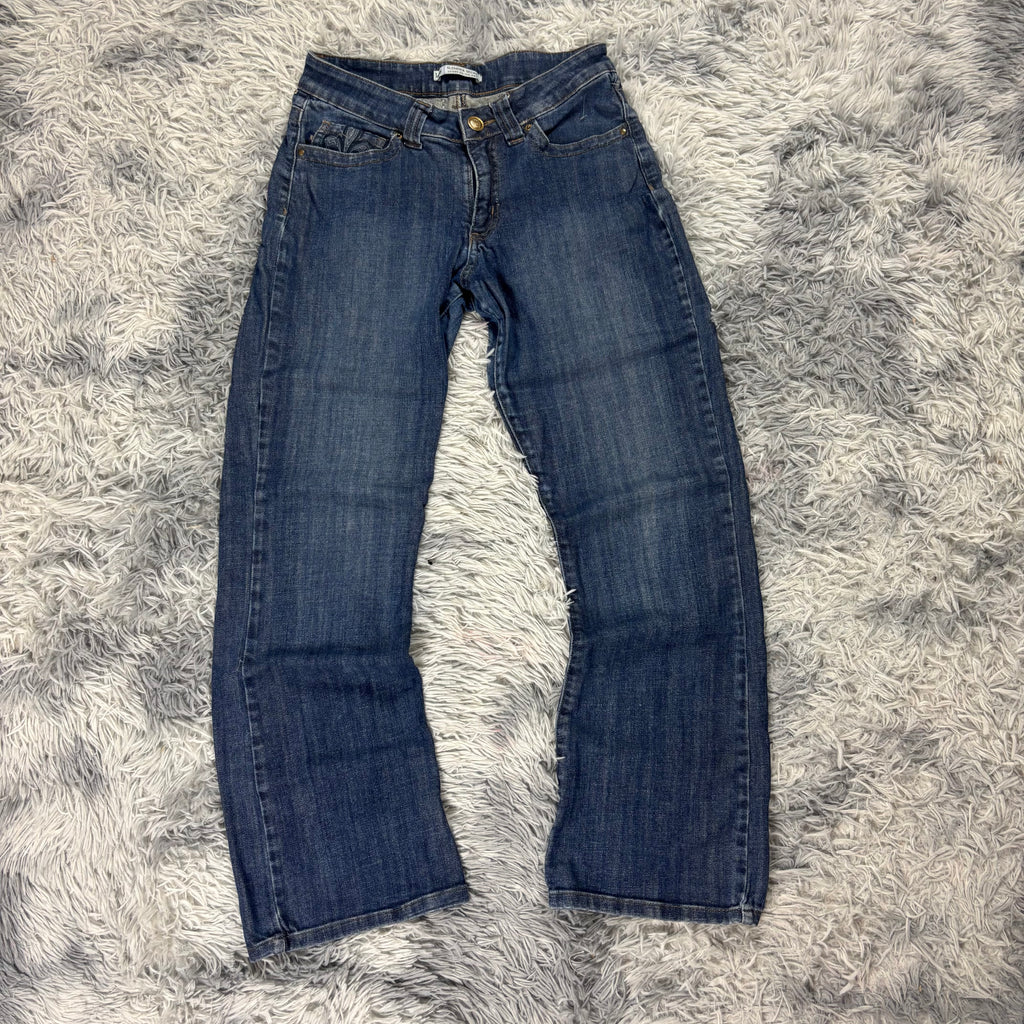 Süße Y2K Bootcut-Straight Jeans mit tollen Backprint /women lowwaist 00s 90s S11 XS