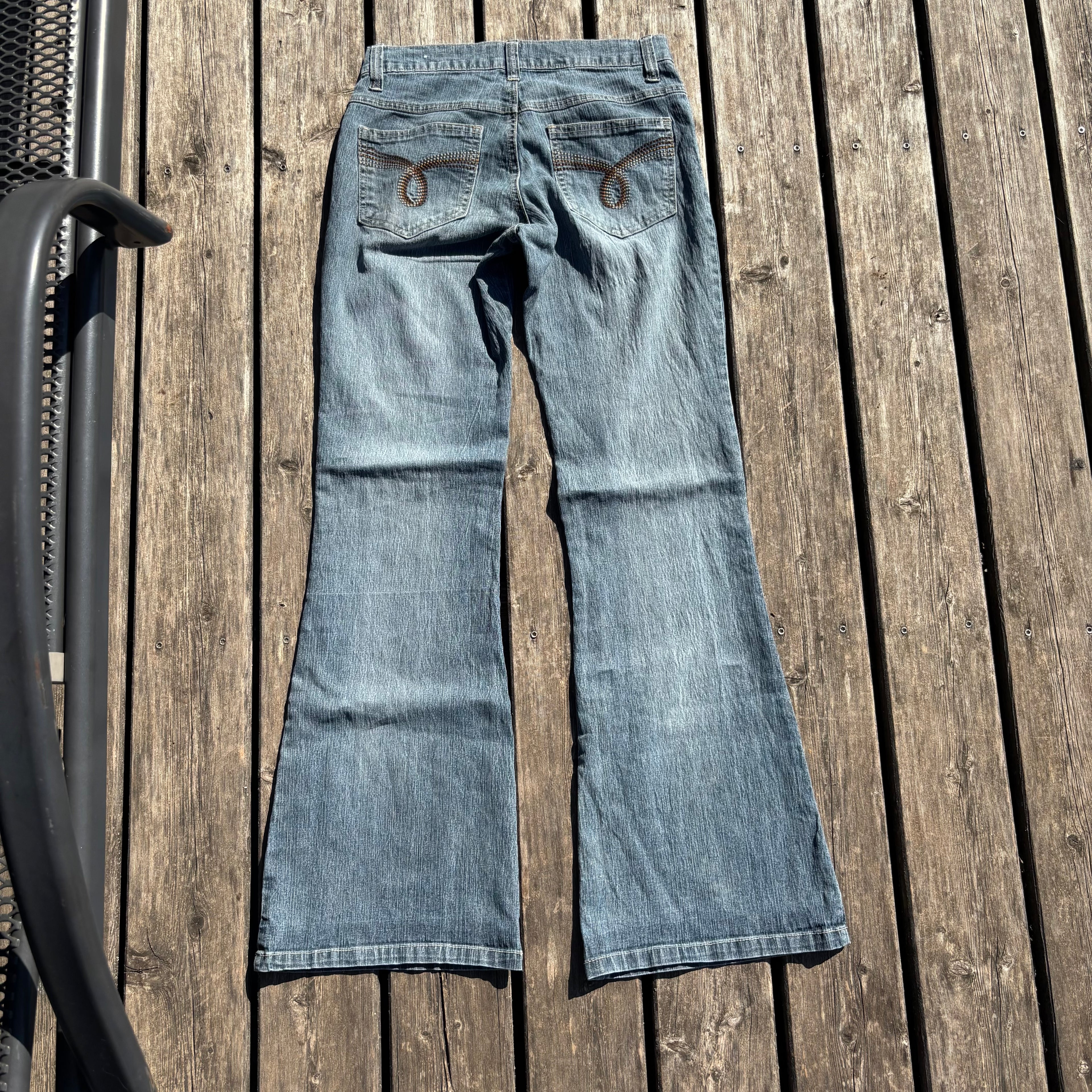 Süße Y2K Vintage Jeans mit Backprint für Frauen / streetwear women vintage 90s 00s (XXXS-XXS) (S38)